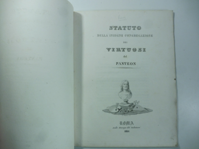 Statuto della insigne congregazione dei virtuosi del Panteon